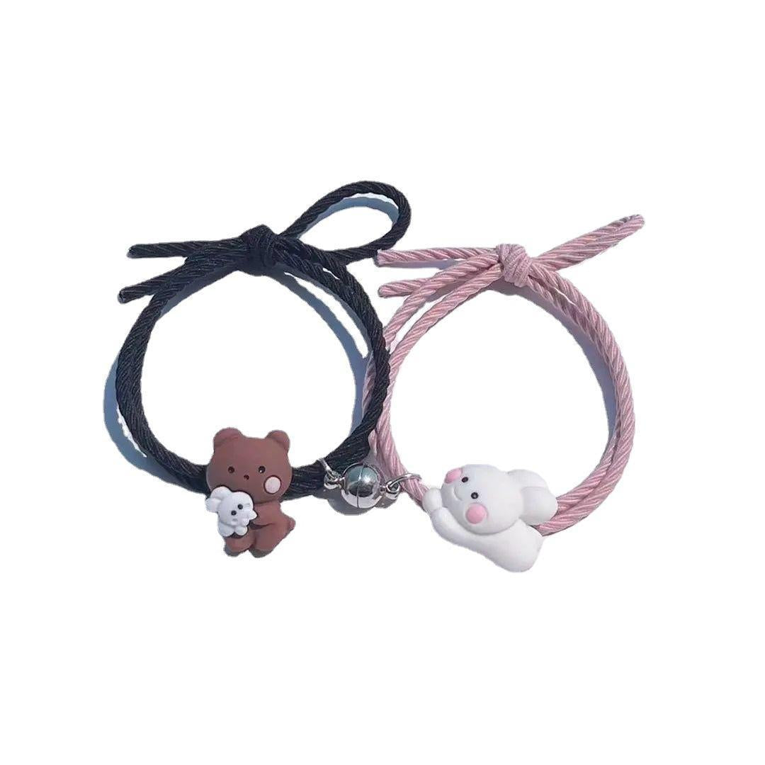 2 Pcs Acrylic Plated Charm Bracelet