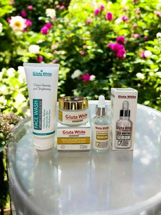 3 in 1 Skincare Bundle - Face Wash, Face Serum, and Whitening Cream Set