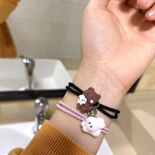 2 Pcs Acrylic Plated Charm Bracelet